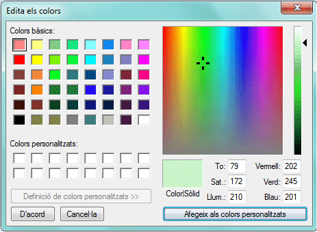Selecció de color